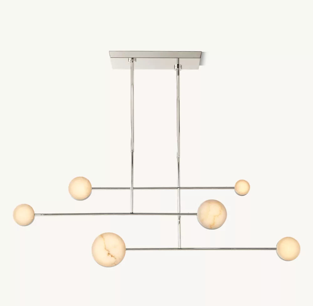 Alexande Alabaster Linear Chandelier 54" 72"D