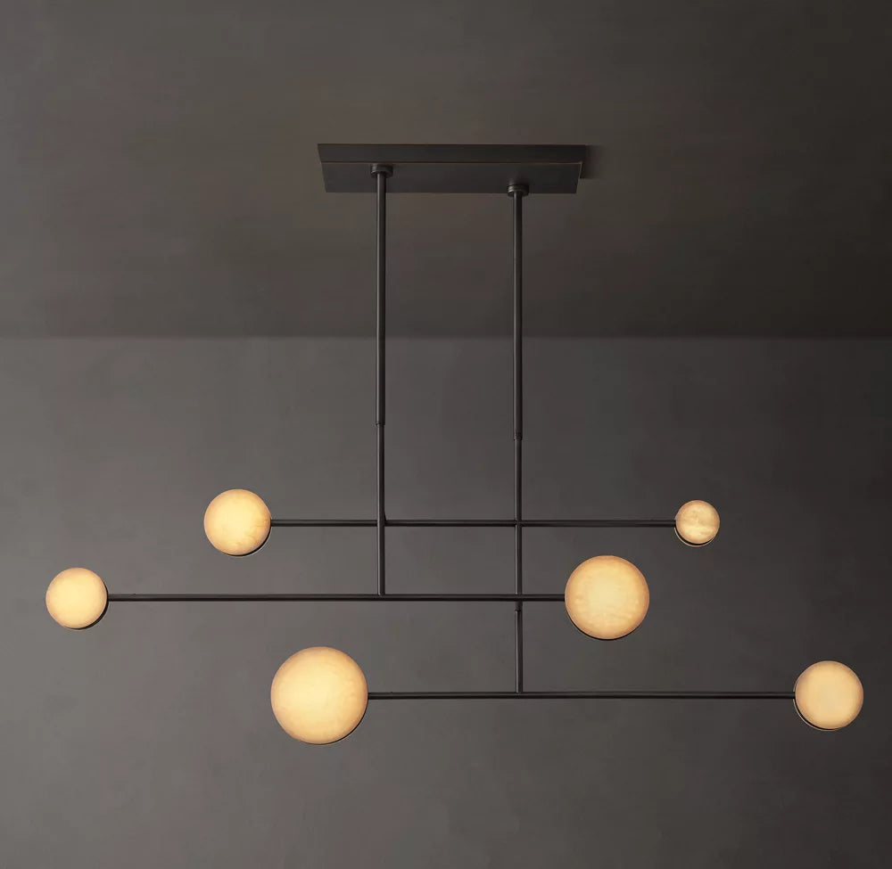 Alexande Alabaster Linear Chandelier 54" 72"D