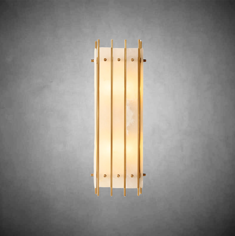 Sun Marcus Alabaster Grand Rectangular Sconce