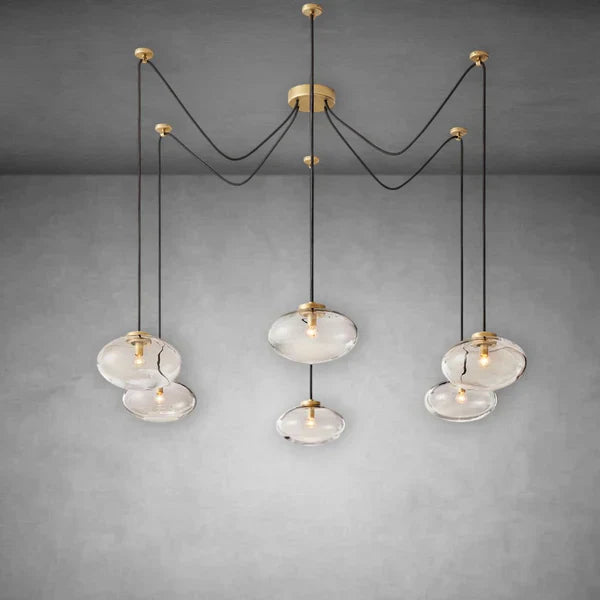 Cabrlet Clear Glass Suspended Chandelier 84"