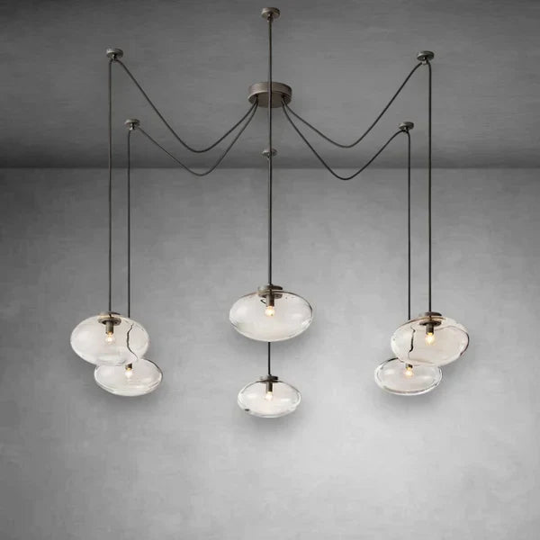 Cabrlet Clear Glass Suspended Chandelier 84"