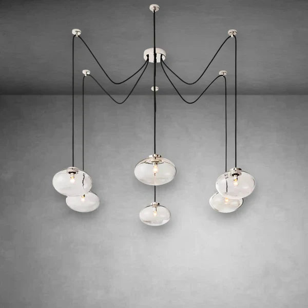 Cabrlet Clear Glass Suspended Chandelier 84"