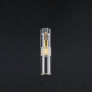 Postmodern Glass Crystal Tube Brass Pendant Height 14"