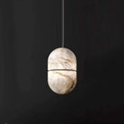 Alabaster Oval Pendant 5.9" D 7.1" D