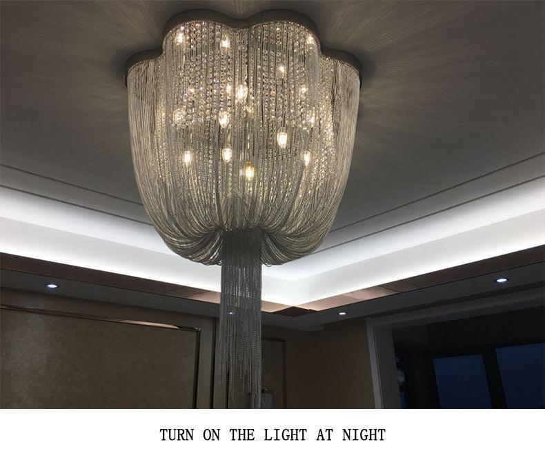 Tassel chandelier Silver 6/8 Lights
