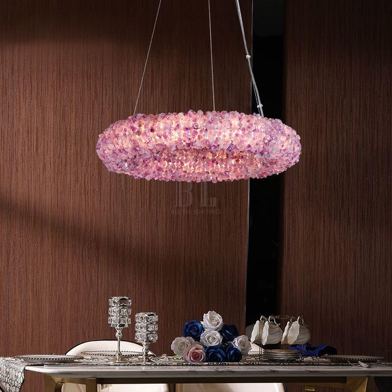 Purple Primary Crystal Round Chandelier 20.5" 28.3" 36.2" 44" - 20.5"DBlushlighting