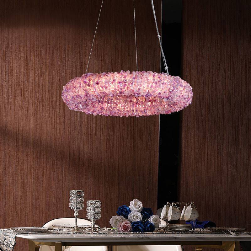 Purple Primary Crystal Round Chandelier 20.5" 28.3" 36.2" 44" - 20.5"DBlushlighting