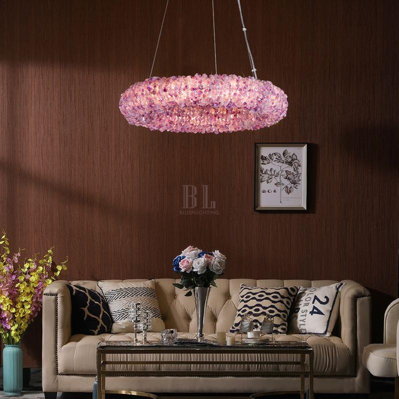 Purple Primary Crystal Round Chandelier 20.5" 28.3" 36.2" 44" - 20.5"DBlushlighting