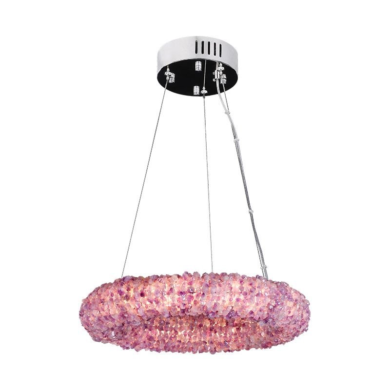 Purple Primary Crystal Round Chandelier 20.5" 28.3" 36.2" 44" - 20.5"DBlushlighting