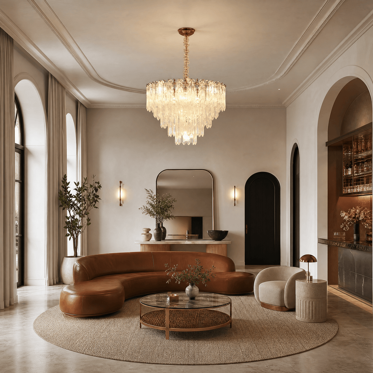 Quadro Glass Rod Chandelier - Blushlighting