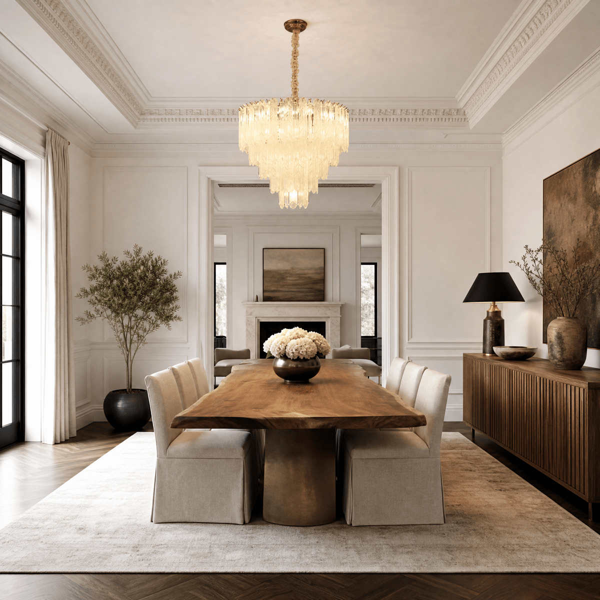 Quadro Glass Rod Chandelier - Blushlighting