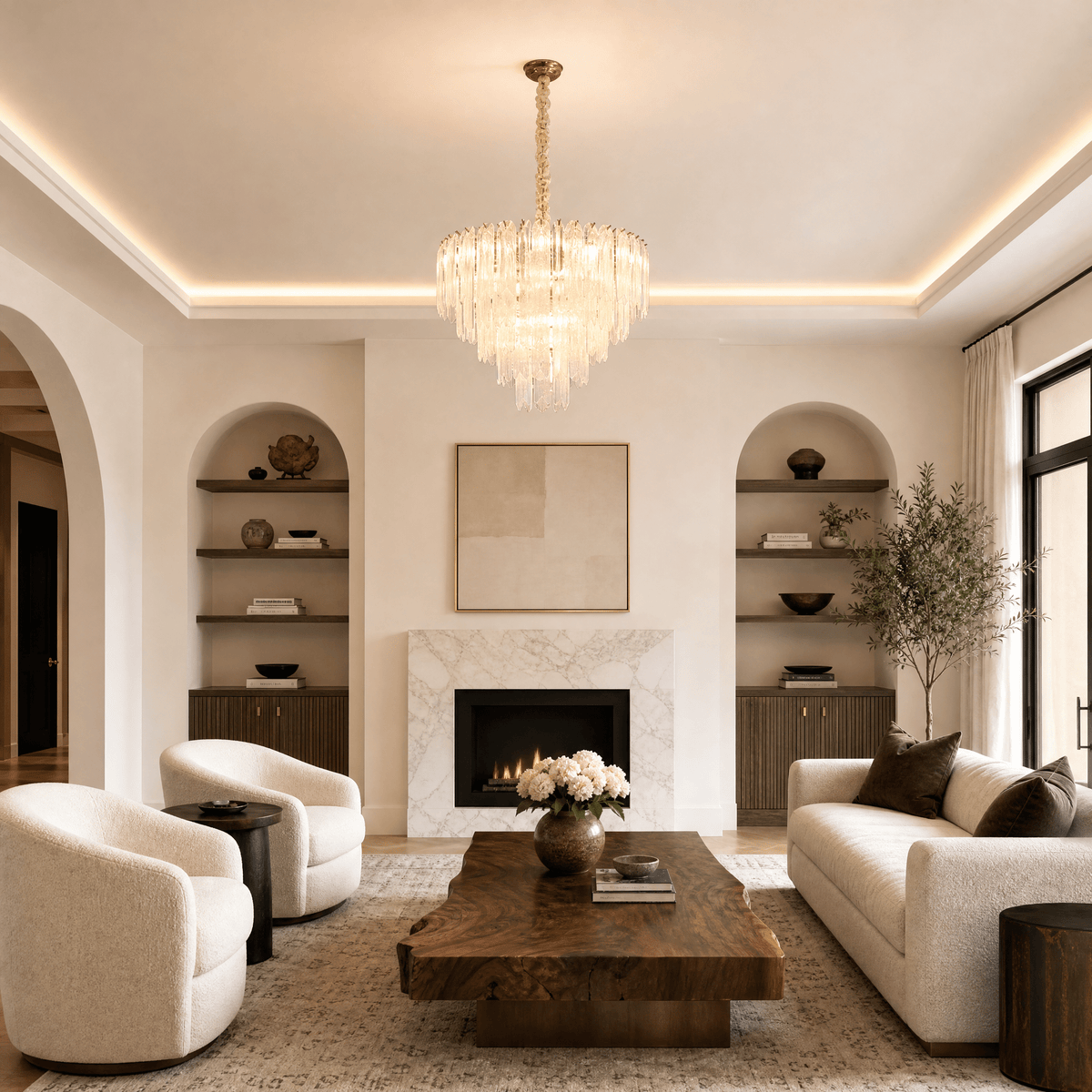 Quadro Glass Rod Chandelier - Blushlighting