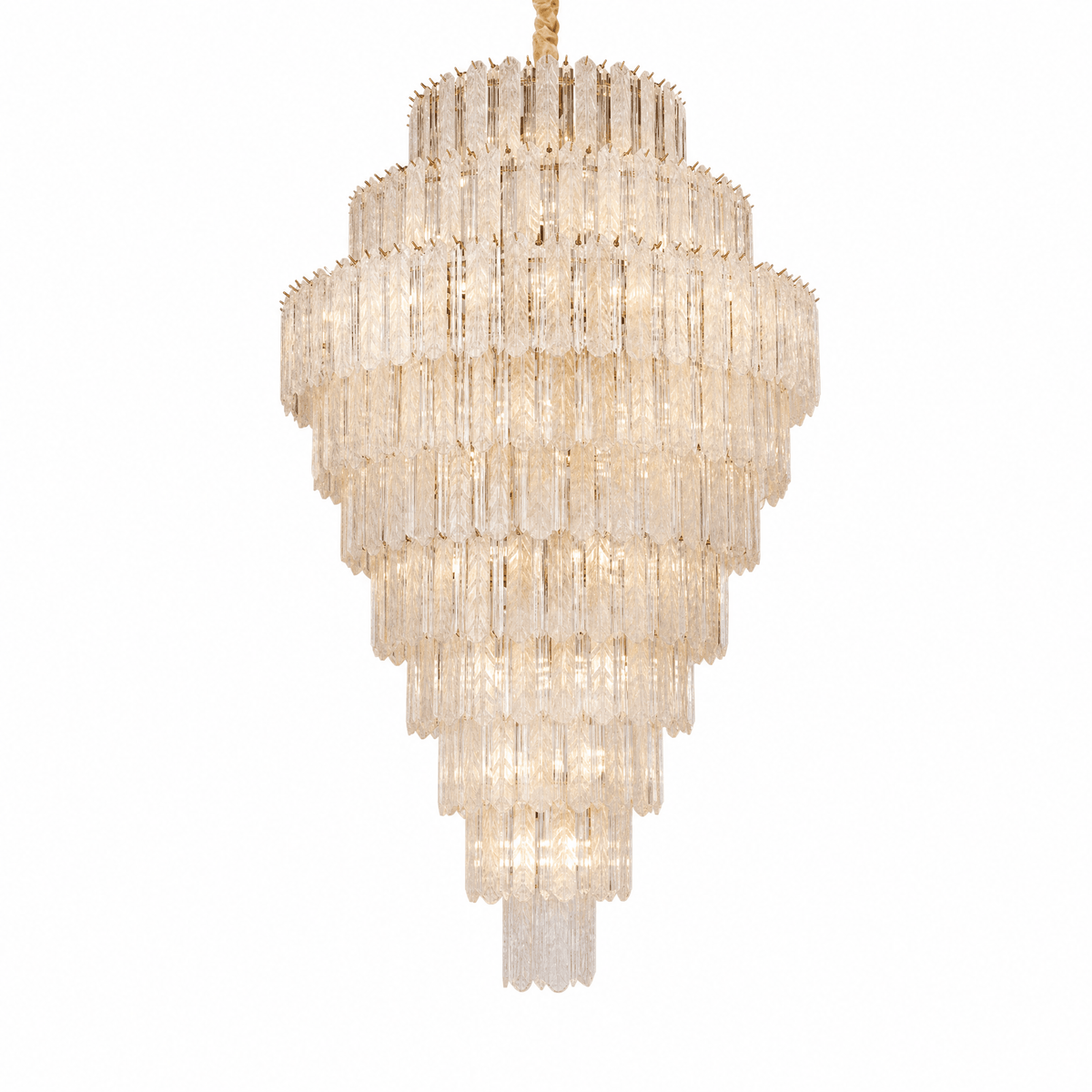Quadro Glass Rod Crown Chandelier - Blushlighting