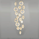 Queenie Alabaster disc Long Round chandelier For Loft - 18-Lights 35"Blushlighting