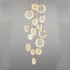Queenie Alabaster disc Long Round chandelier For Loft - 15-Lights 31"Blushlighting