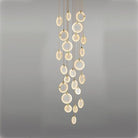 Queenie Alabaster disc Long Round chandelier For Loft - 24-Lights 39"Blushlighting
