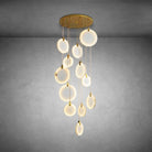 Queenie Alabaster disc Long Round chandelier For Loft - 1-LightBlushlighting
