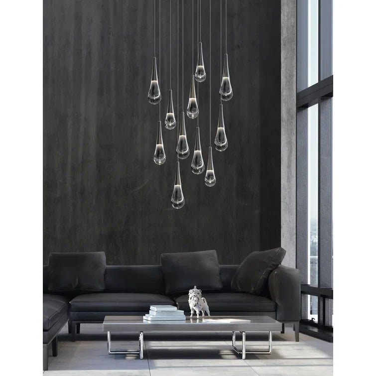 Rain 11 - Light Chandelier Pendant For Living room Family room Dining Room Bedroom - SilverBlushlighting