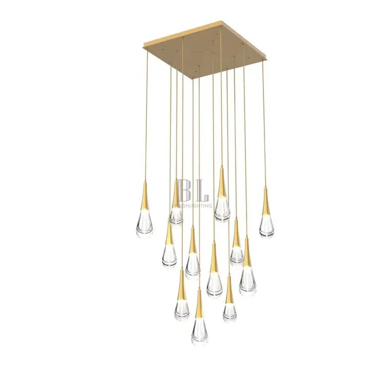 Rain 12-Light Chandelier Pendant For Living room Family room Dining Room Bedroom - SilverBlushlighting