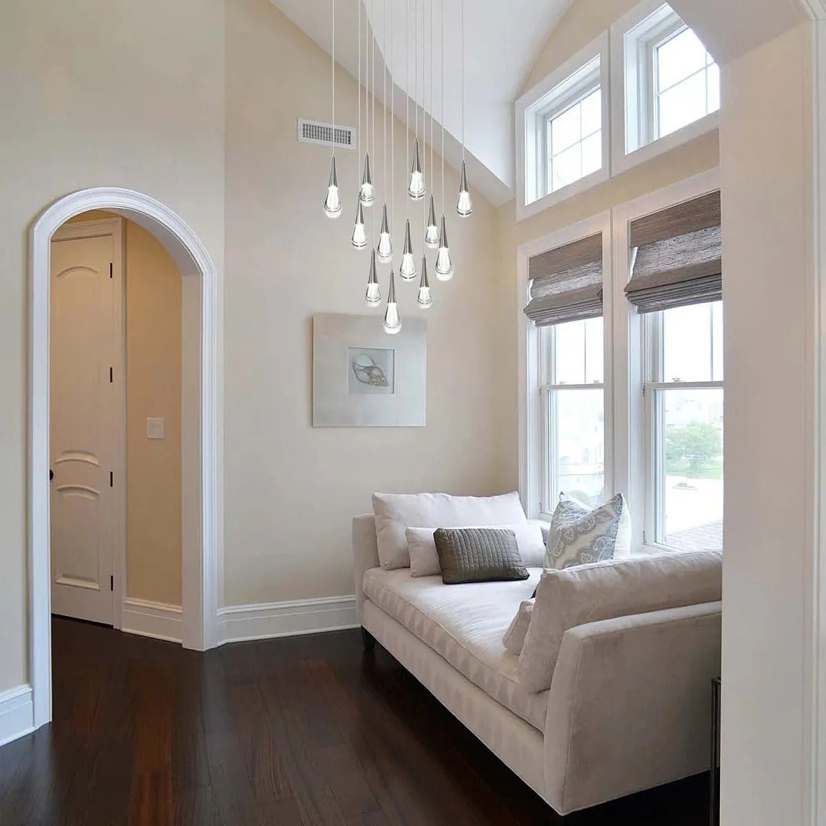 Rain 12-Light Chandelier Pendant For Living room Family room Dining Room Bedroom - SilverBlushlighting