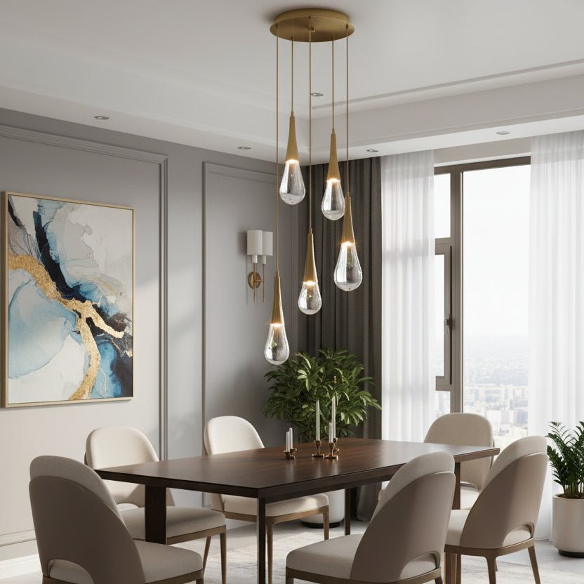 Rain 5-Light Pendant For Living Room Dining Room Bedroom bathroom - GoldBlushlighting