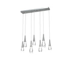 Rain 7 - Light Linear Chandelier Pendant For Living room Family room Dining Room Bedroom - SilverBlushlighting
