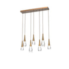 Rain 7 - Light Linear Chandelier Pendant For Living room Family room Dining Room Bedroom - GoldBlushlighting