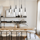 Rain 7 - Light Linear Chandelier Pendant For Living room Family room Dining Room Bedroom - BlackBlushlighting