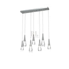 Rain 7 - Light Linear Chandelier Pendant For Living room Family room Dining Room Bedroom - SilverBlushlighting