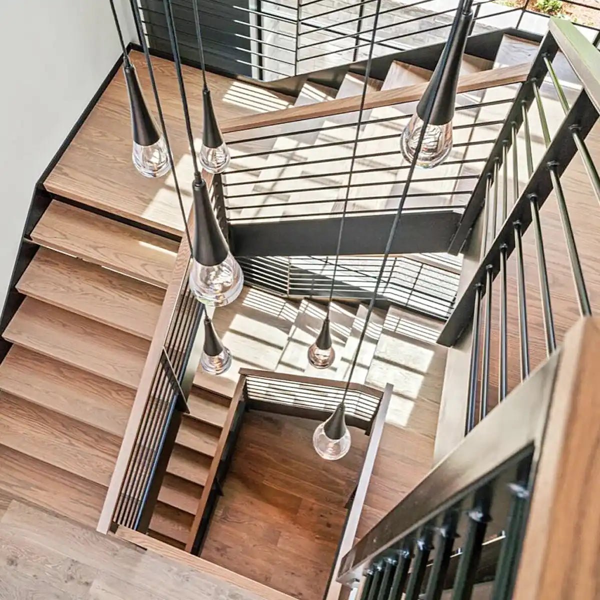 Rain 9 - Light Square Chandelier Pendant For Living room Family room Dining Room Bedroom - SilverBlushlighting