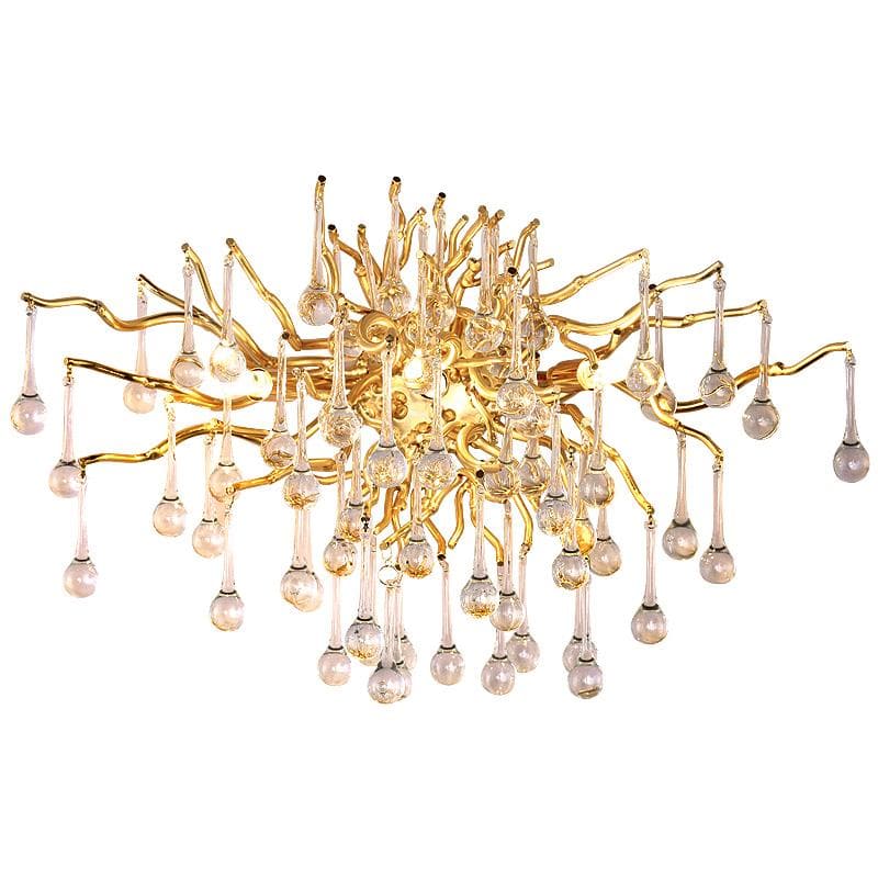Rain Tree Crystal Teardrop Wall Sconce Gold Diameter 17"-Blushlighting