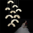 Rainbow Modern Rock Crystal Staircase Chandelier - Blushlighting