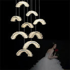 Rainbow Modern Rock Crystal Staircase Chandelier - Blushlighting