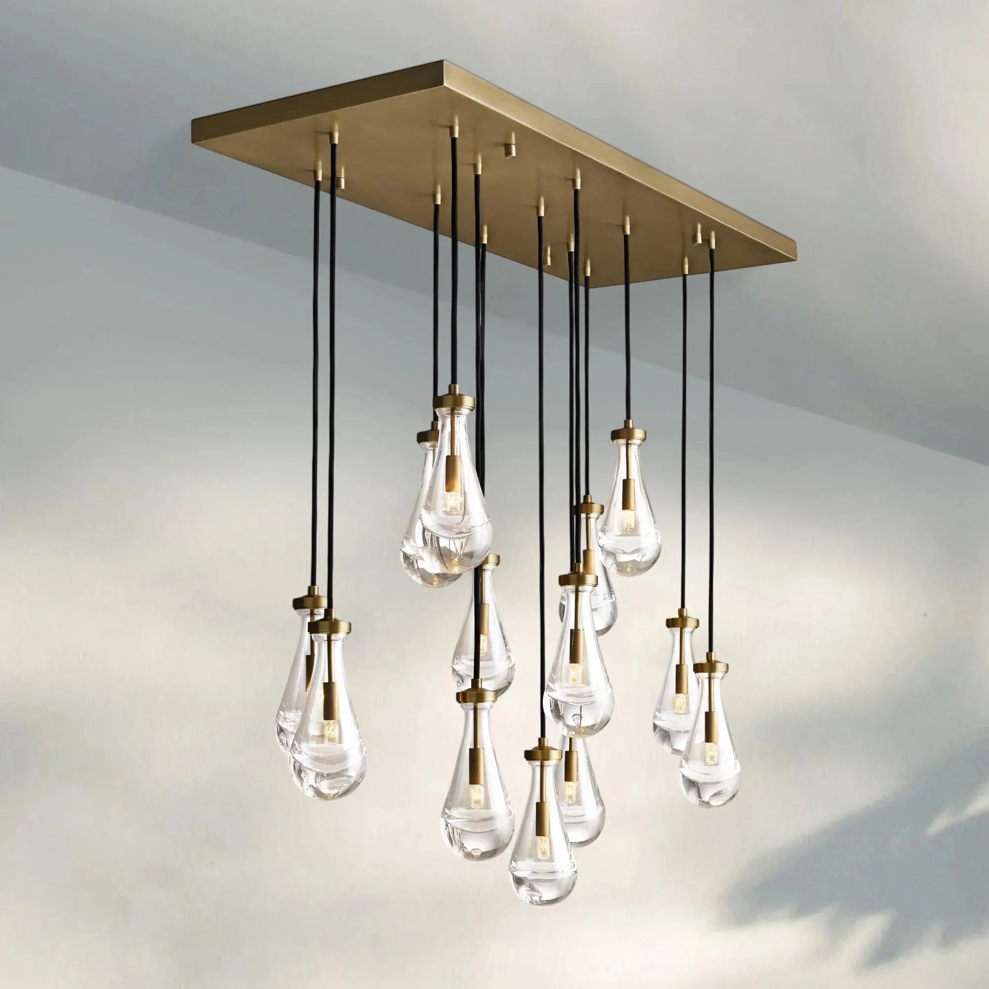 Raindrop Glass Linear Chandelier 54'' 72''-