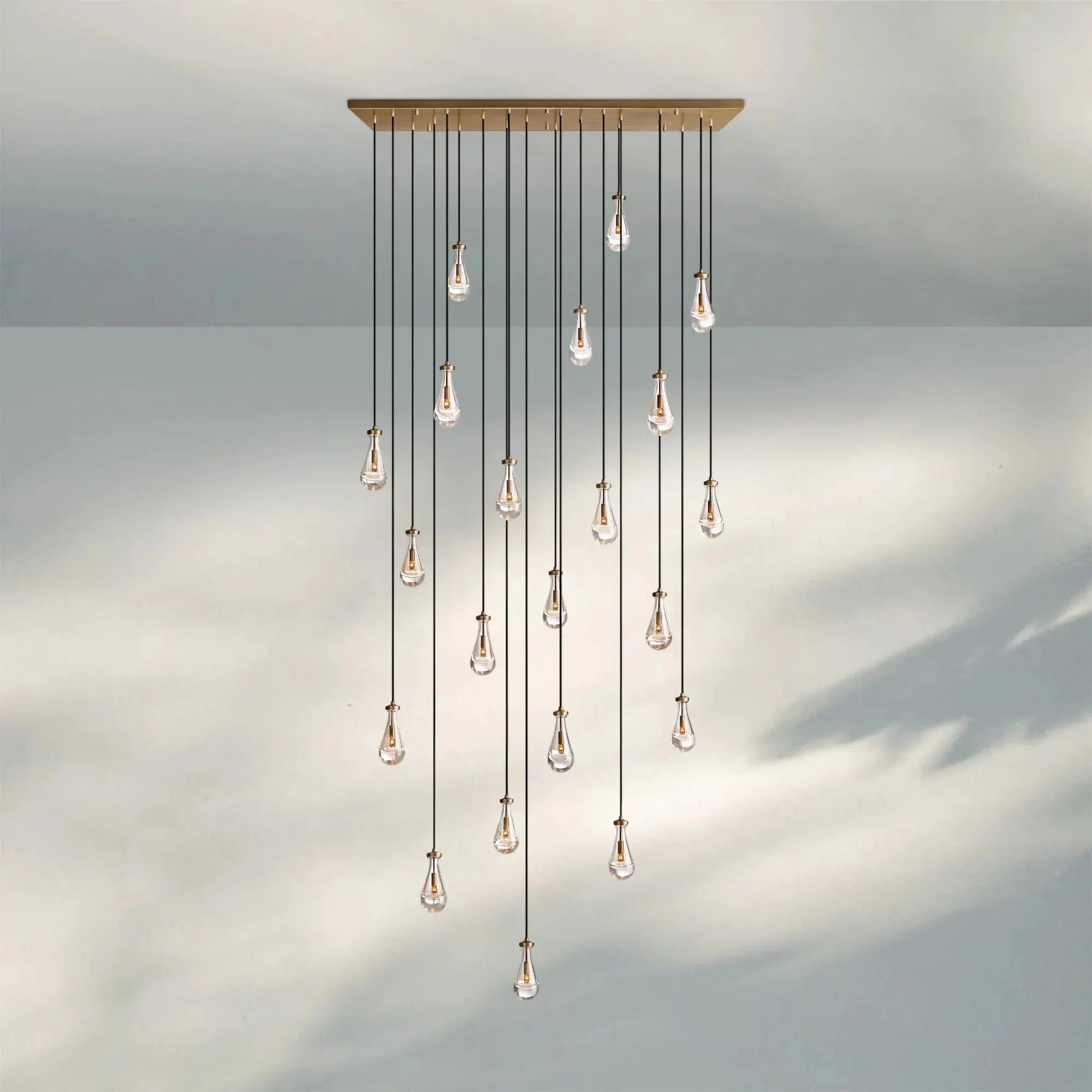 Raindrop Glass Linear Chandelier 54'' 72''-