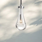 Raindrop Pendant Rod & Cord-Pendant Light For Bedroom,Pendant Light For dining room-Satin Nickel-Cord-Blushlighting