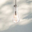 Raindrop Pendant Rod & Cord-Pendant Light For Bedroom,Pendant Light For dining room-Satin Nickel-Rod-Blushlighting