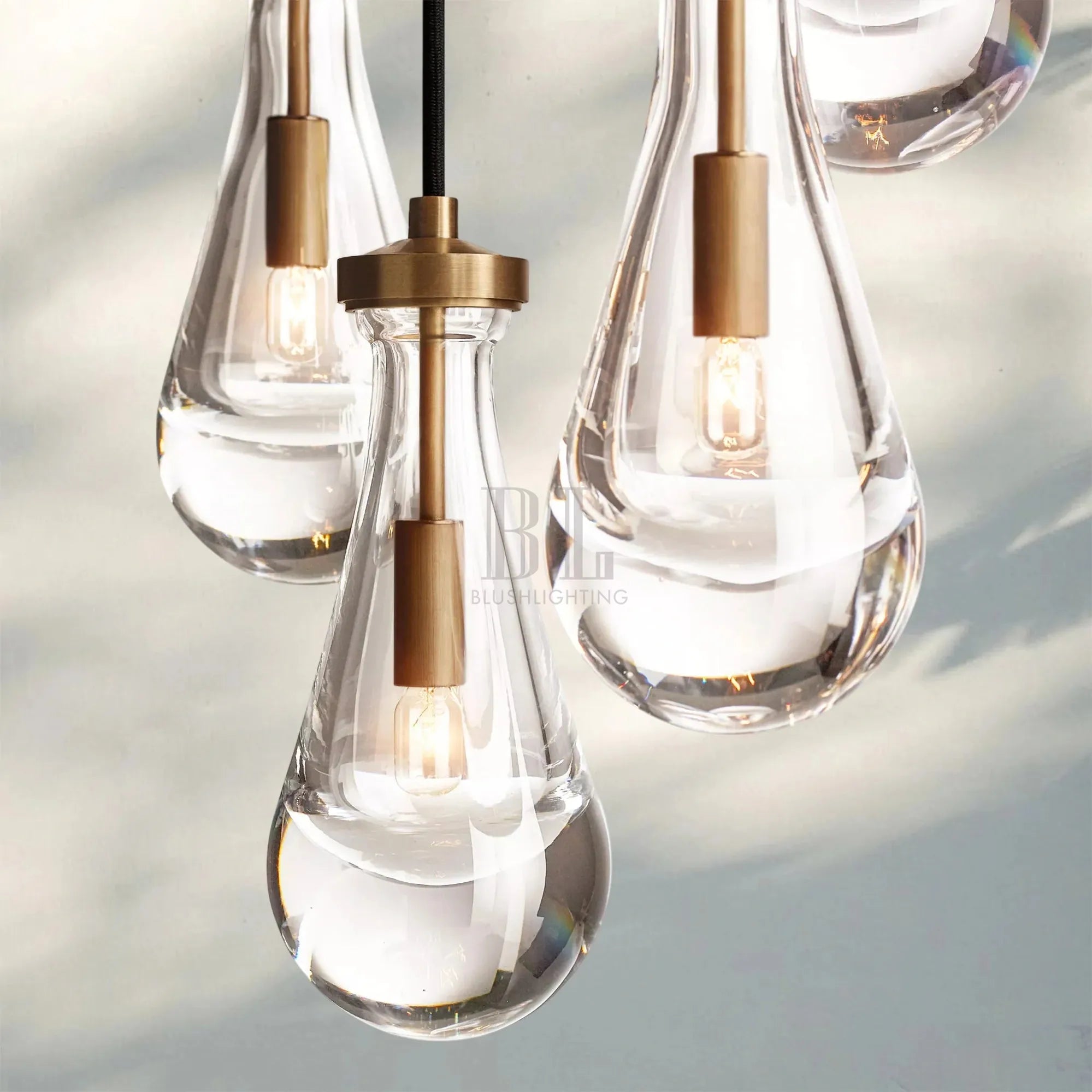 Raindrop Round Chandelier Modern Luxury Glass Chandelier For Living Room-