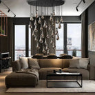 Raindrop Round Chandelier Modern Luxury Glass Chandelier For Living Room-Blushlighting
