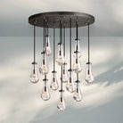 Raindrop Round Chandelier Modern Luxury Glass Chandelier For Living Room-36''-Matte Black-