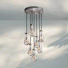 Raindrop Round Chandelier Modern Luxury Glass Chandelier For Living Room-18''-Satin Nickel-