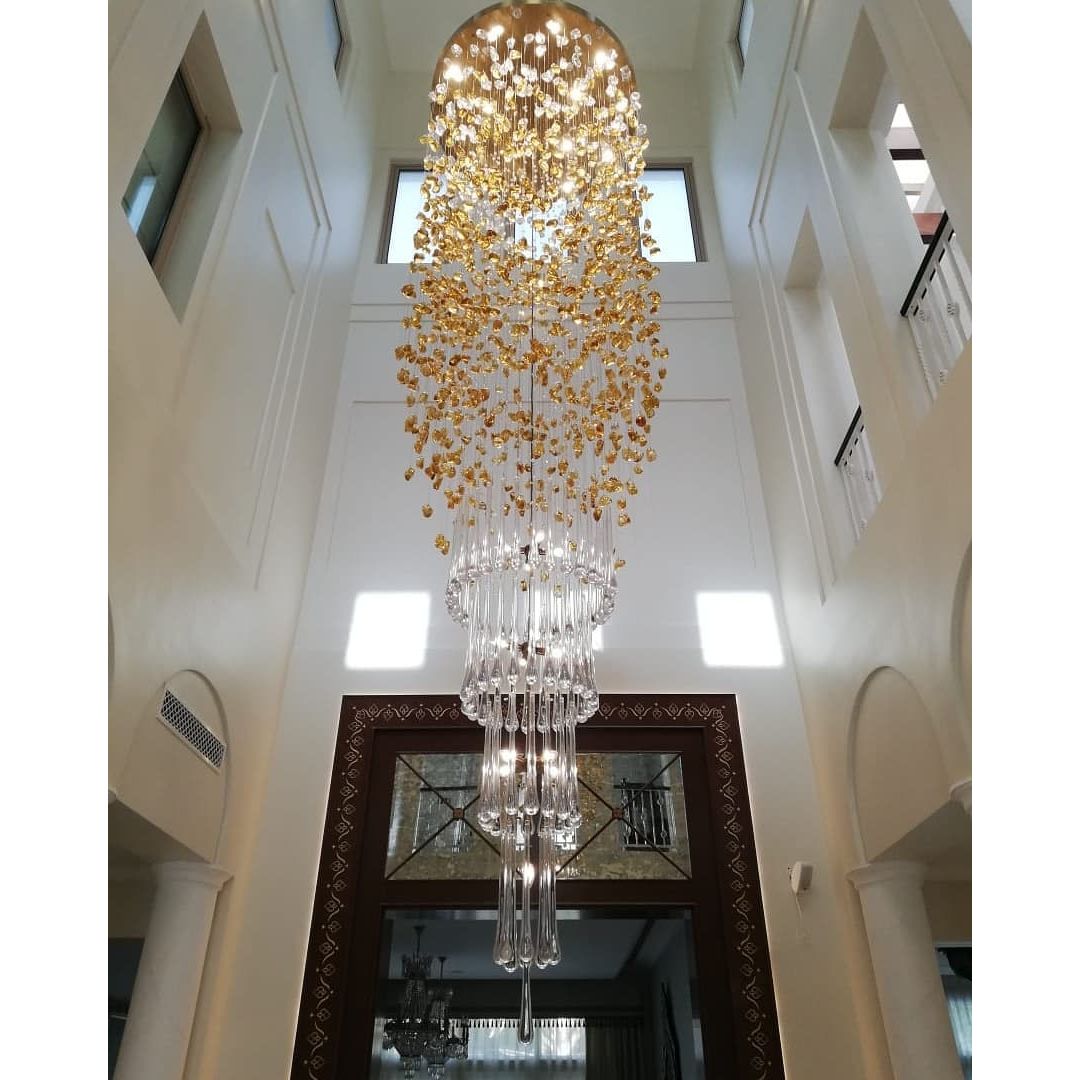 Rainfall Glass Gem Stone Chandelier-Chandelier-Blushlighting-Blushlighting
