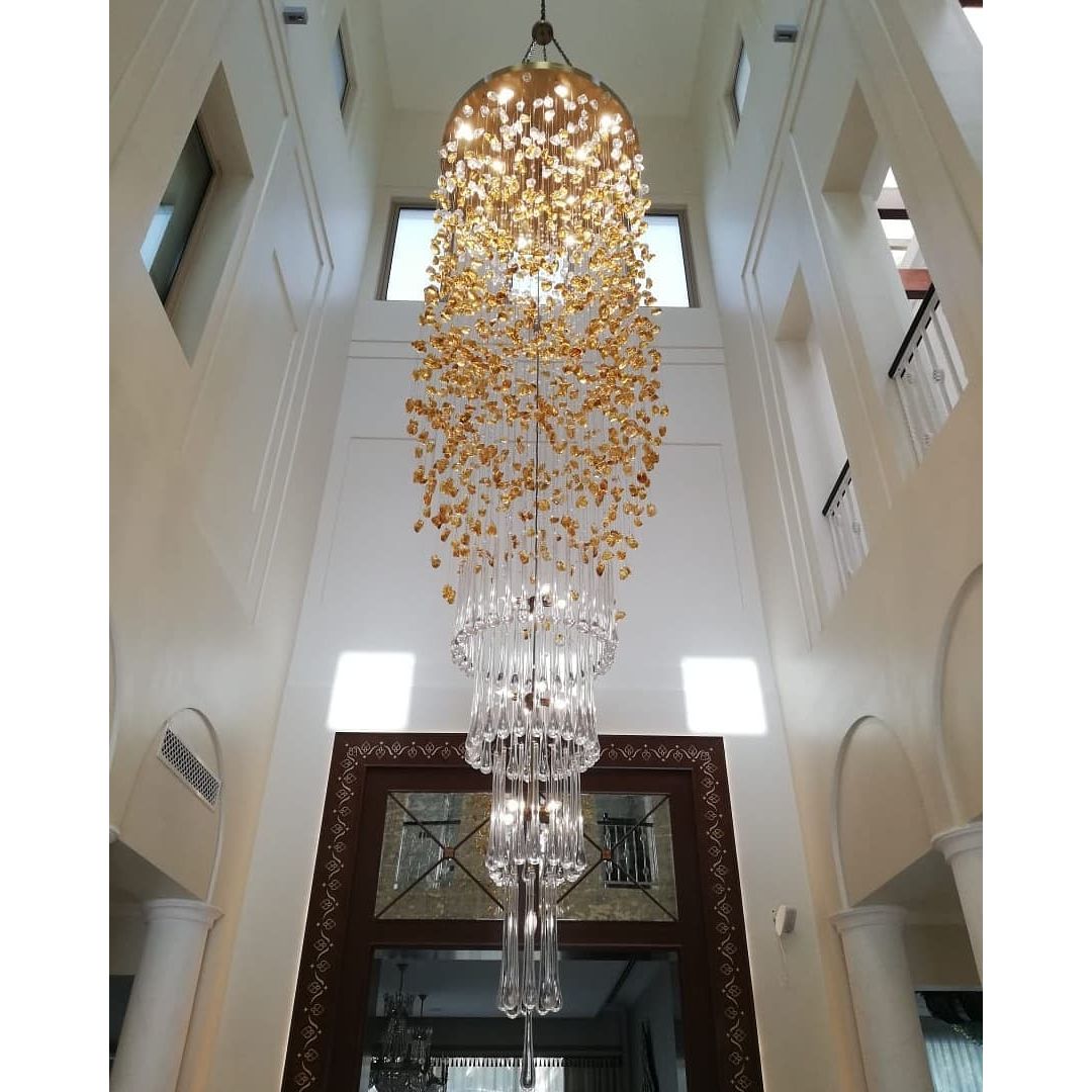 Rainfall Glass Gem Stone Chandelier-Chandelier-Blushlighting-Blushlighting