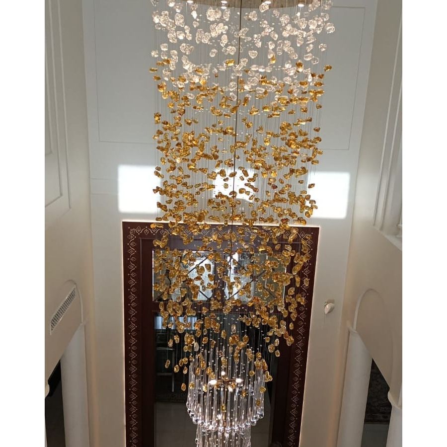 Rainfall Glass Gem Stone Chandelier-Chandelier-Blushlighting-Blushlighting