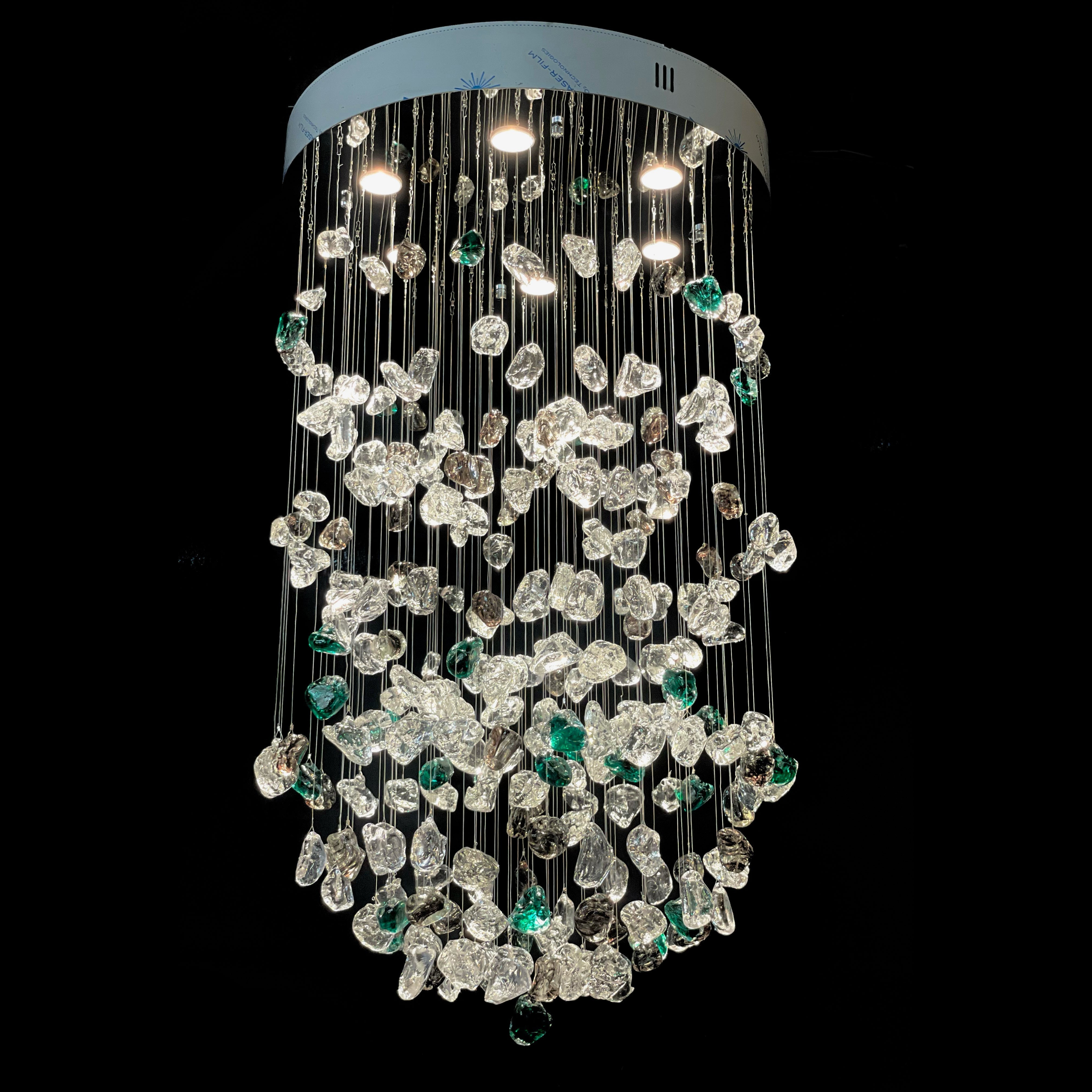 Rainfall Glass Gem Stone Chandelier-Chandelier-Blushlighting-Blushlighting