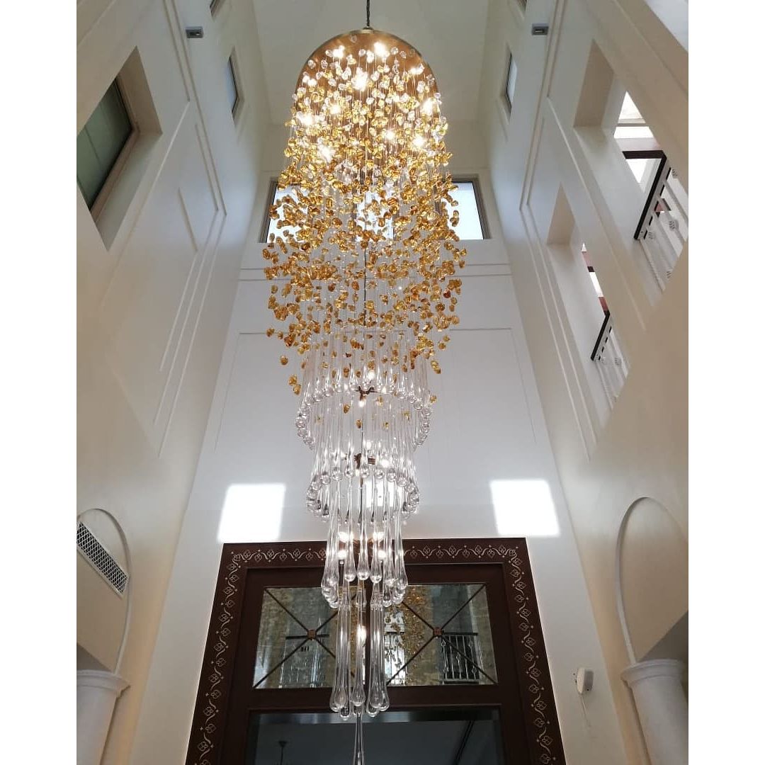 Rainfall Glass Gem Stone Chandelier-Chandelier-Blushlighting-Blushlighting
