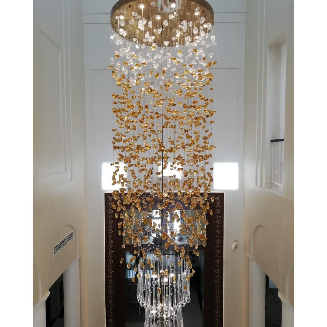 Rainfall Glass Gem Stone Chandelier-Chandelier-Blushlighting-Blushlighting