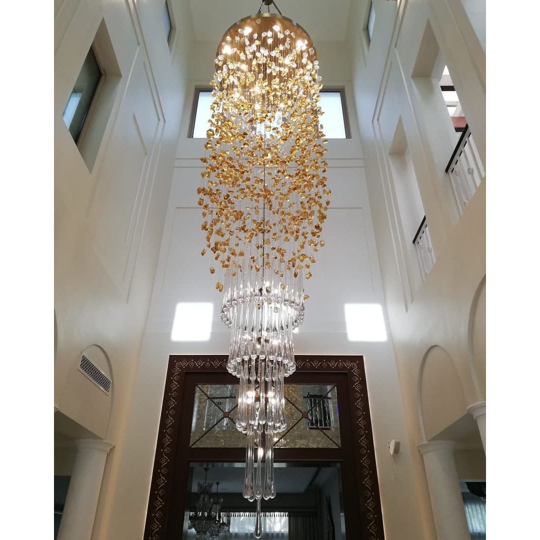 Rainfall Glass Gem Stone Chandelier-Chandelier-Blushlighting-Blushlighting