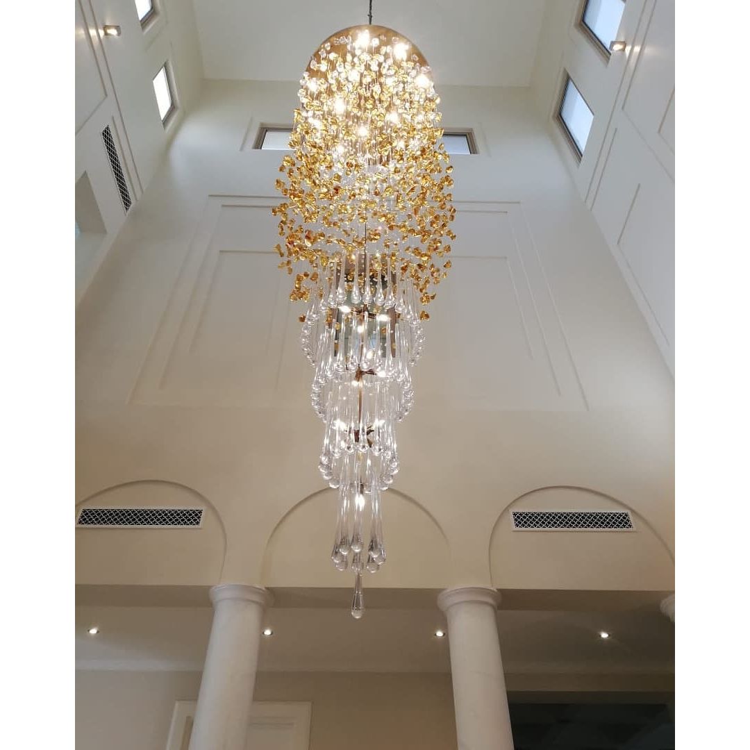Rainfall Glass Gem Stone Chandelier-Chandelier-Blushlighting-Blushlighting