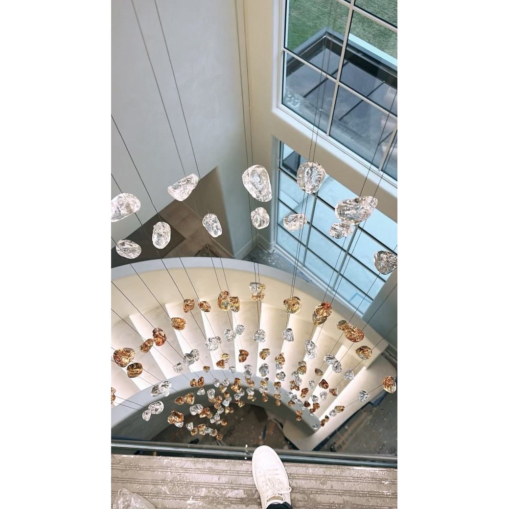 Rainfall Glass Gem Stone Chandelier-Chandelier-Blushlighting-Blushlighting